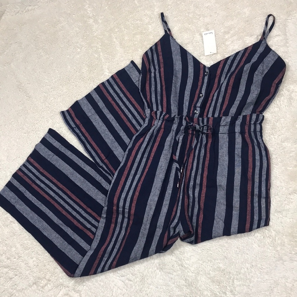 NWT Splendid Linen Stripe Jumpsuit - Picture 2 of 8